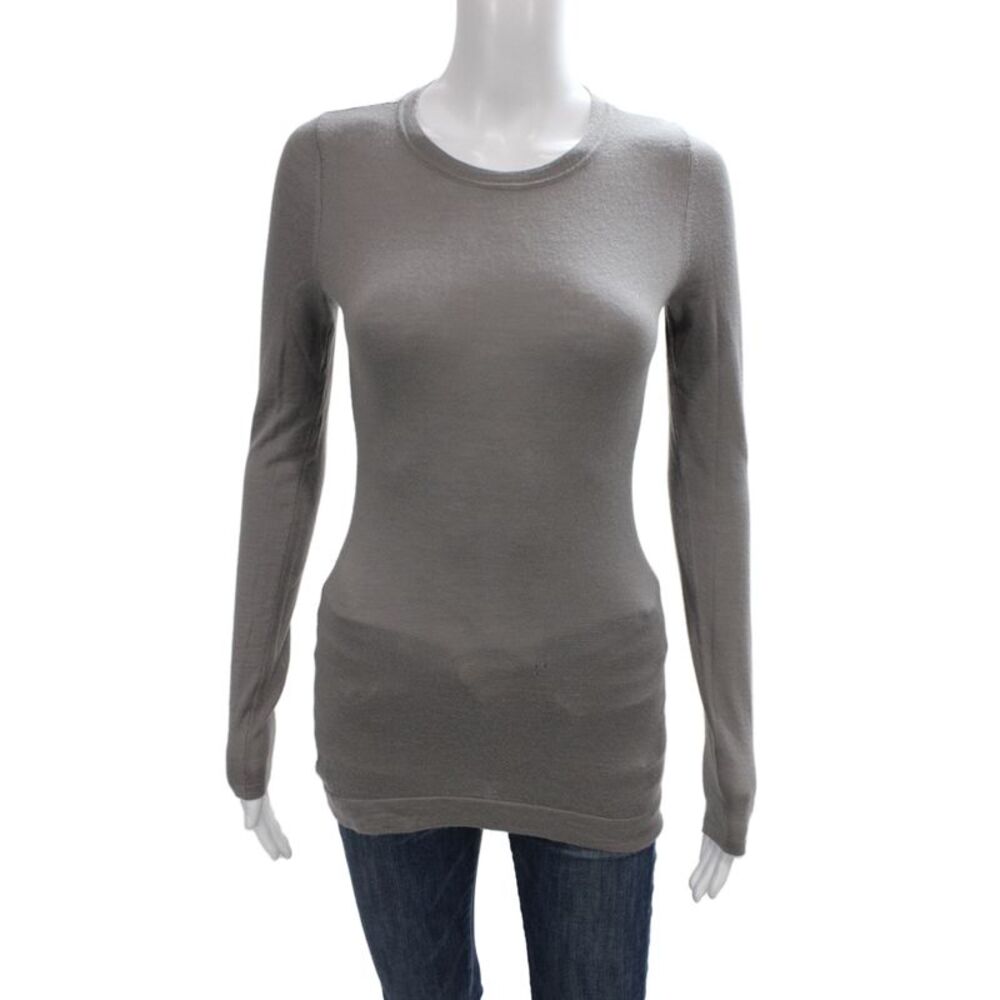 Christopher Fischer Womens 100% Cashmere Gray Pullover Sweater Crew Neck Size S